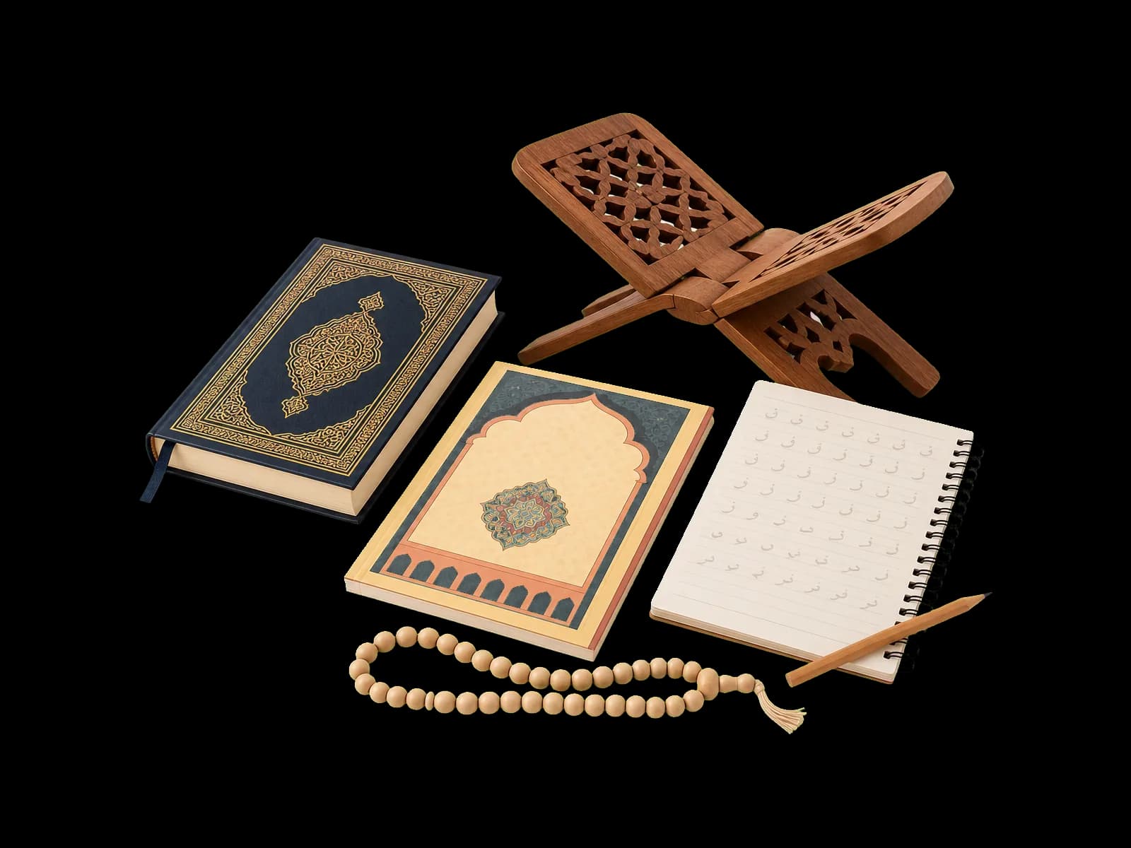 Quran, Qaida and study materials used across our online Quran courses